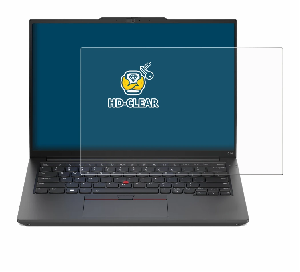Abbildung des Geräts Lenovo ThinkPad E14 Gen 5 mit einer Vielzahl des Displayschutzes.
