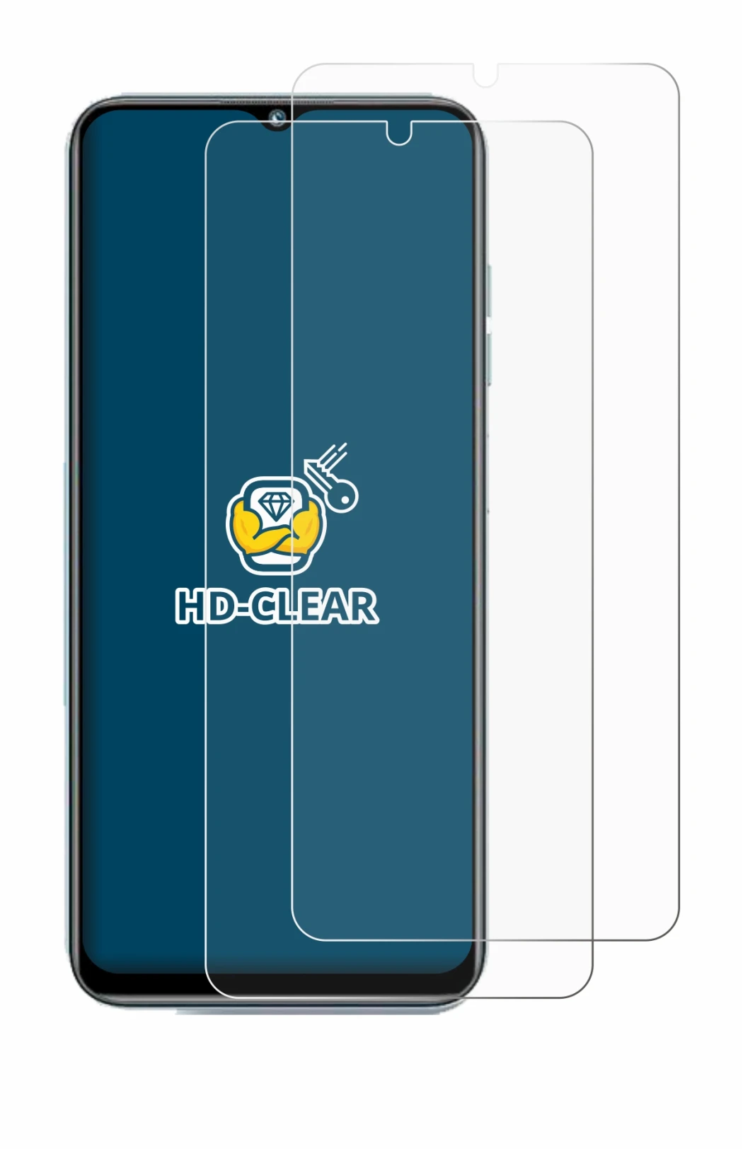 Abbildung des Geräts Oukitel C35 mit einer Vielzahl des Displayschutzes.