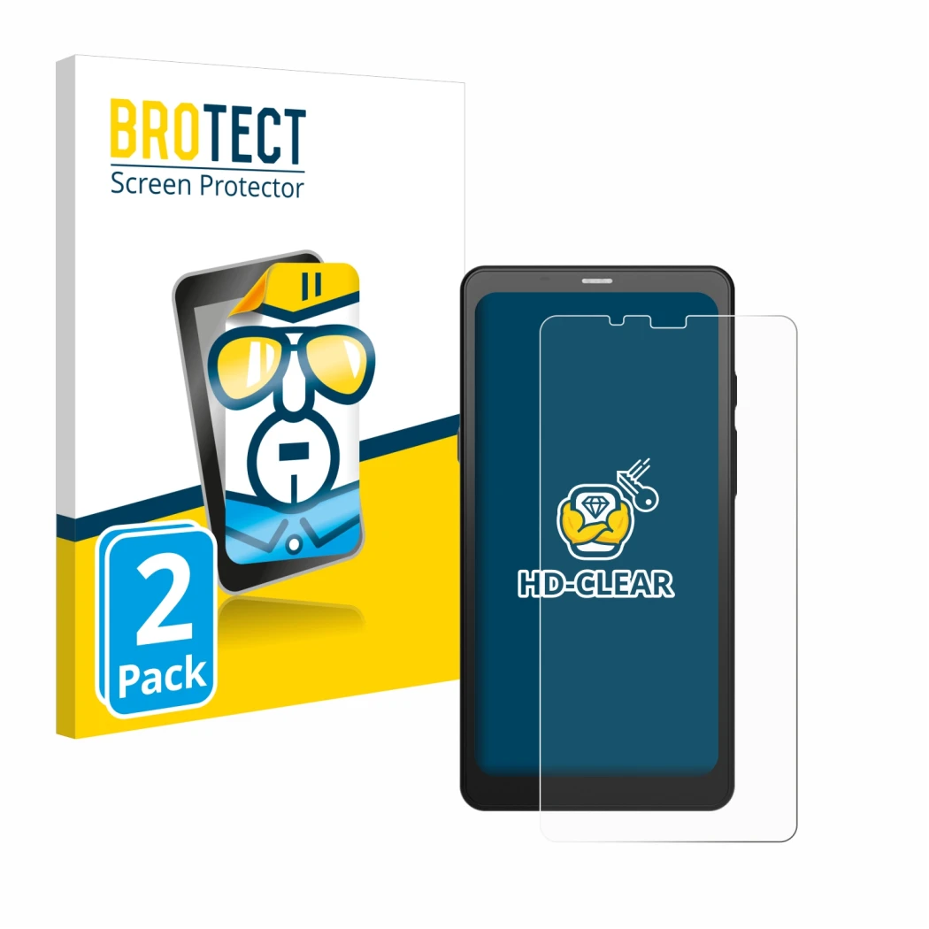 Vorderseite einer Produktverpackung mit dem Markenlogo BROTECT. Daneben ist das Gerät Boox Palma mit dem zugehörigen Displaysc