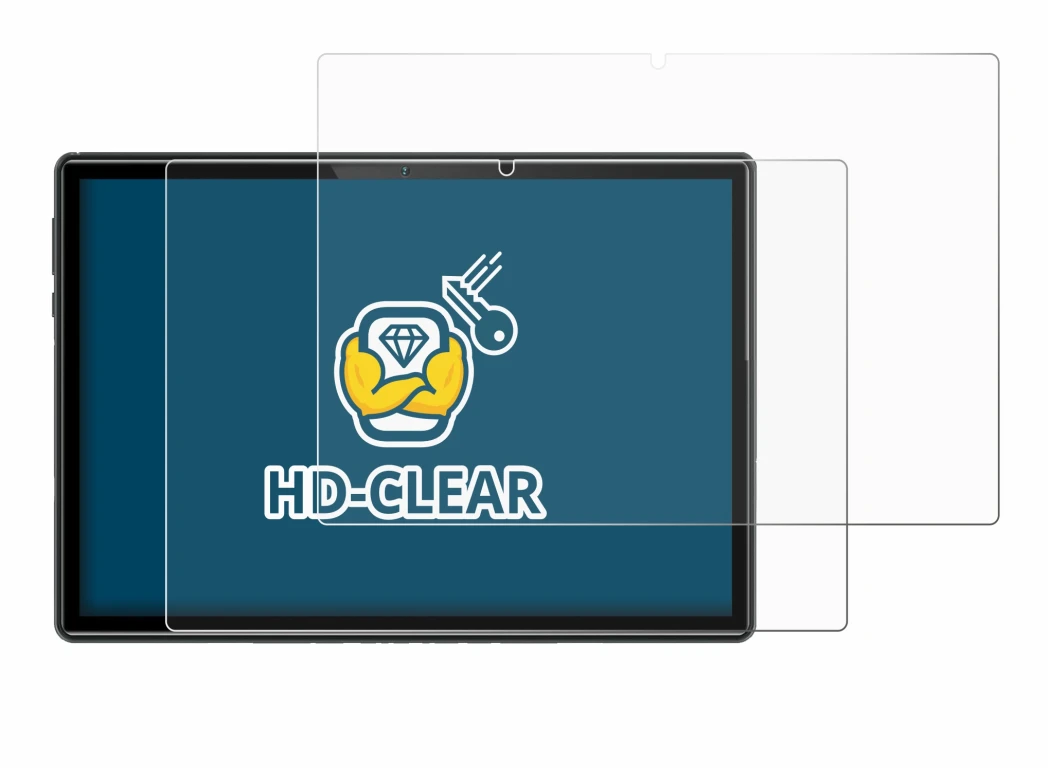 Abbildung des Geräts Doogee U10 mit einer Vielzahl des Displayschutzes.