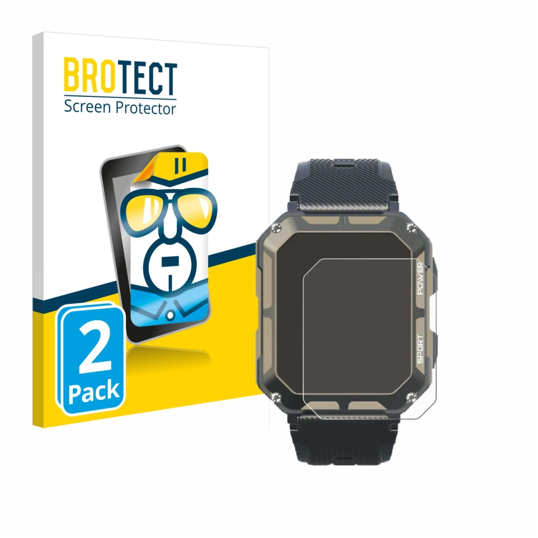 Vorderseite einer Produktverpackung mit dem Markenlogo BROTECT. Daneben ist das Gerät Blackview C20Pro 1.83