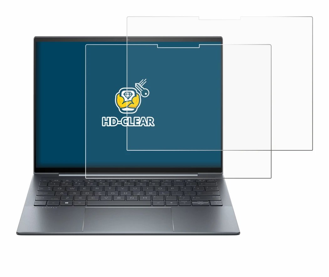 Abbildung des Geräts HP Dragonfly G4 Non-Touch mit einer Vielzahl des Displayschutzes.