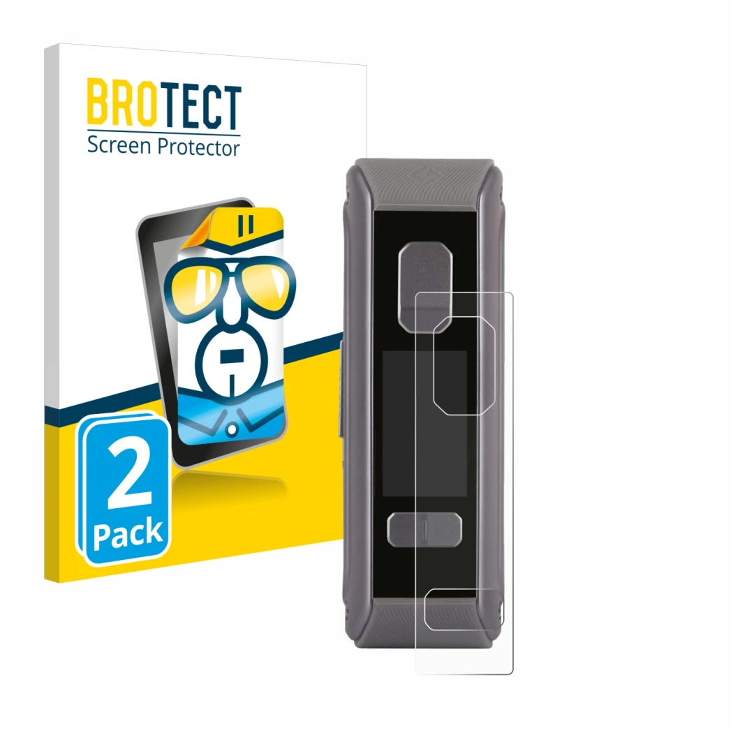 Vorderseite einer Produktverpackung mit dem Markenlogo BROTECT. Daneben ist das Gerät GeekVape Aegis Max2 / Max100 mit dem zug