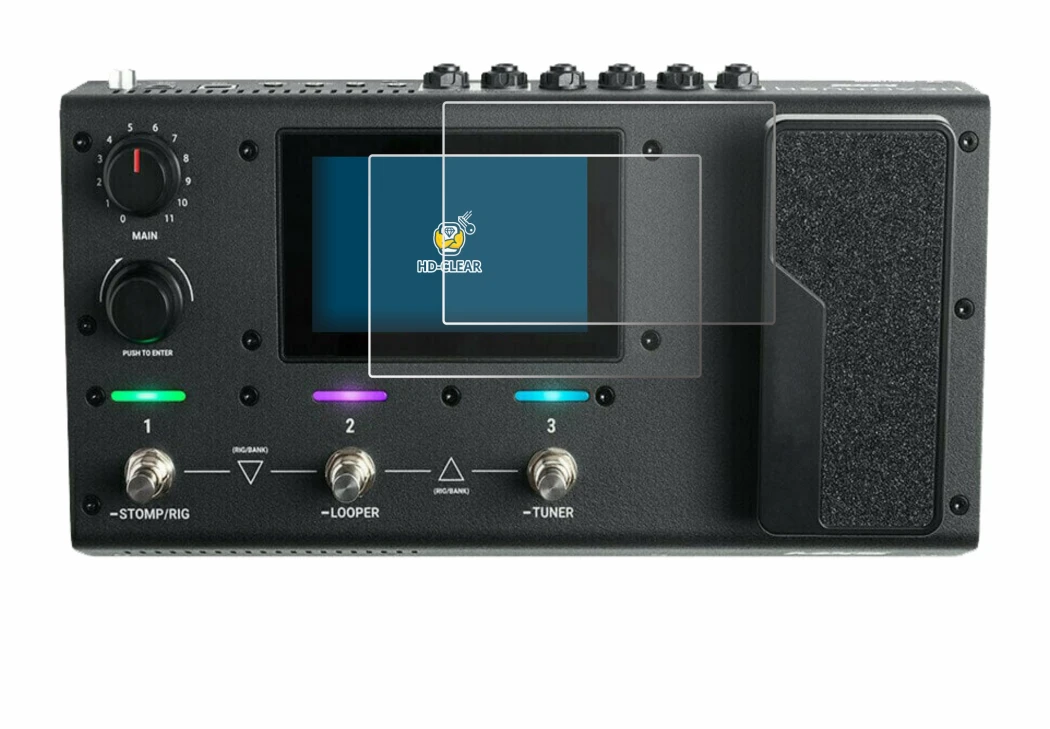 Abbildung des Geräts Headrush MX5 mit einer Vielzahl des Displayschutzes.