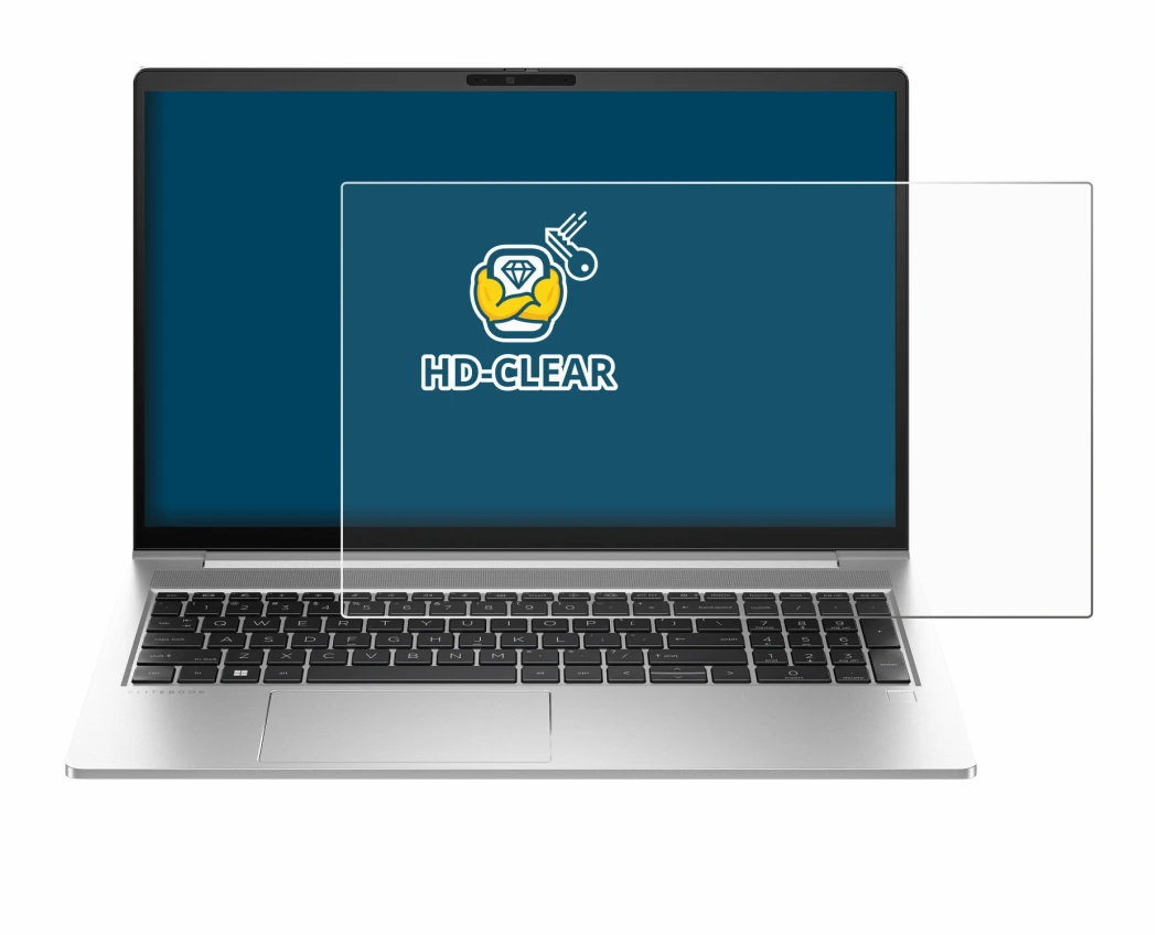 Abbildung des Geräts HP EliteBook 640 G10 mit einer Vielzahl des Displayschutzes.