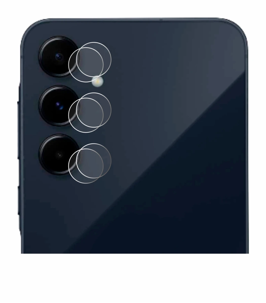Abbildung des Geräts Samsung Galaxy A35 5G (NUR Kameraschutz) mit einer Vielzahl des Displayschutzes.