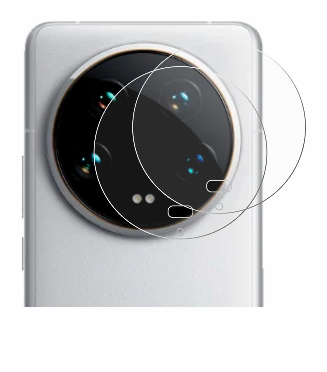 Abbildung des Geräts Xiaomi 14 Ultra (NUR Kameraschutz) mit einer Vielzahl des Displayschutzes.