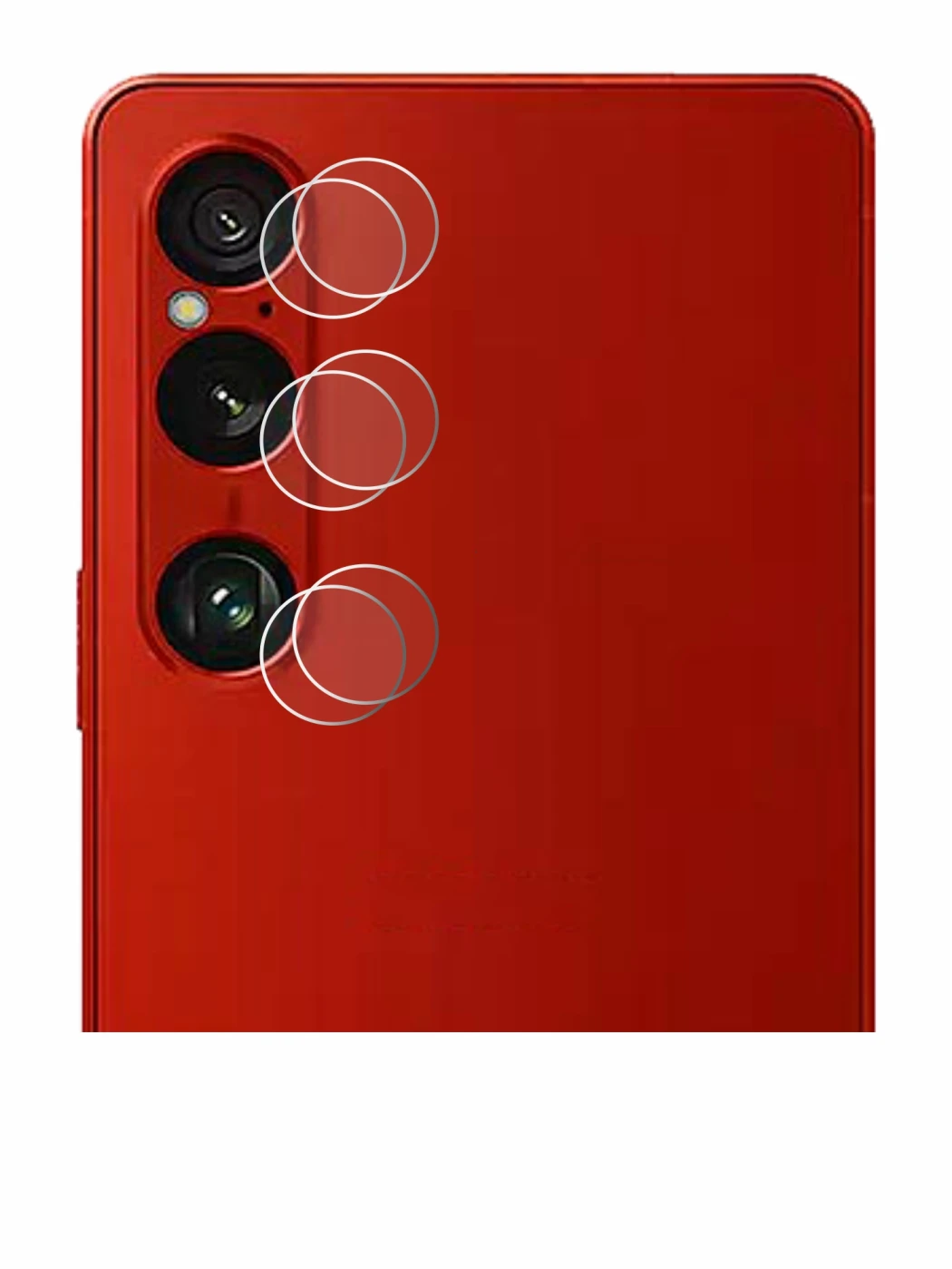 Abbildung des Geräts Sony Xperia 1 VI (NUR Kameraschutz) mit einer Vielzahl des Displayschutzes.