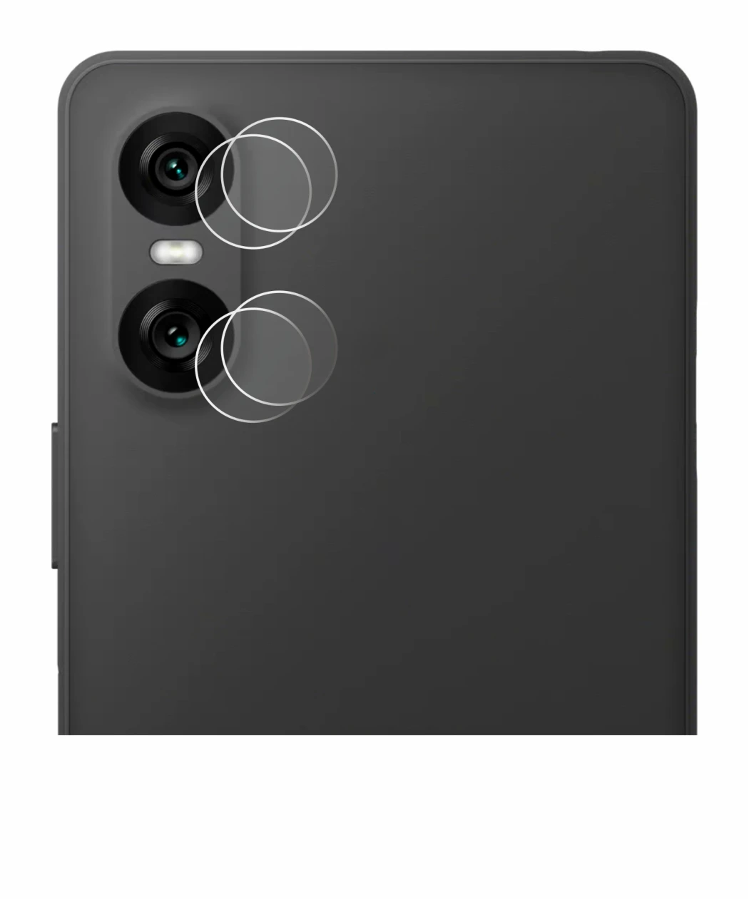 Abbildung des Geräts Sony Xperia 10 VI (NUR Kameraschutz) mit einer Vielzahl des Displayschutzes.