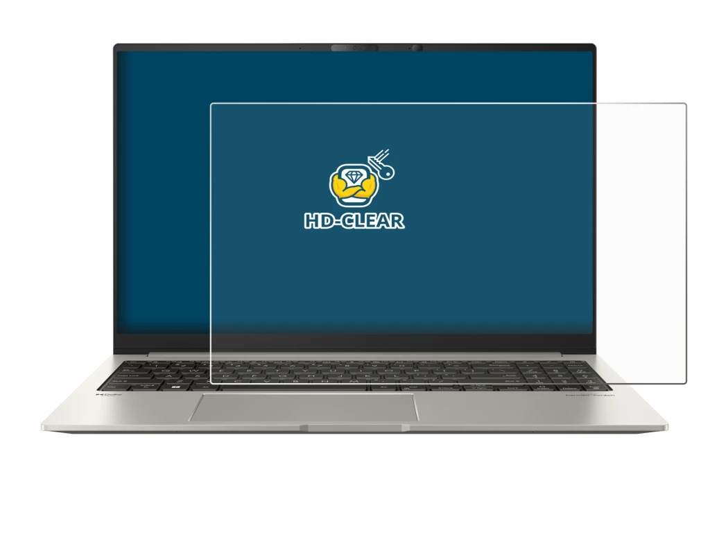 Abbildung des Geräts ASUS ZenBook 15 OLED UM3504 mit einer Vielzahl des Displayschutzes.