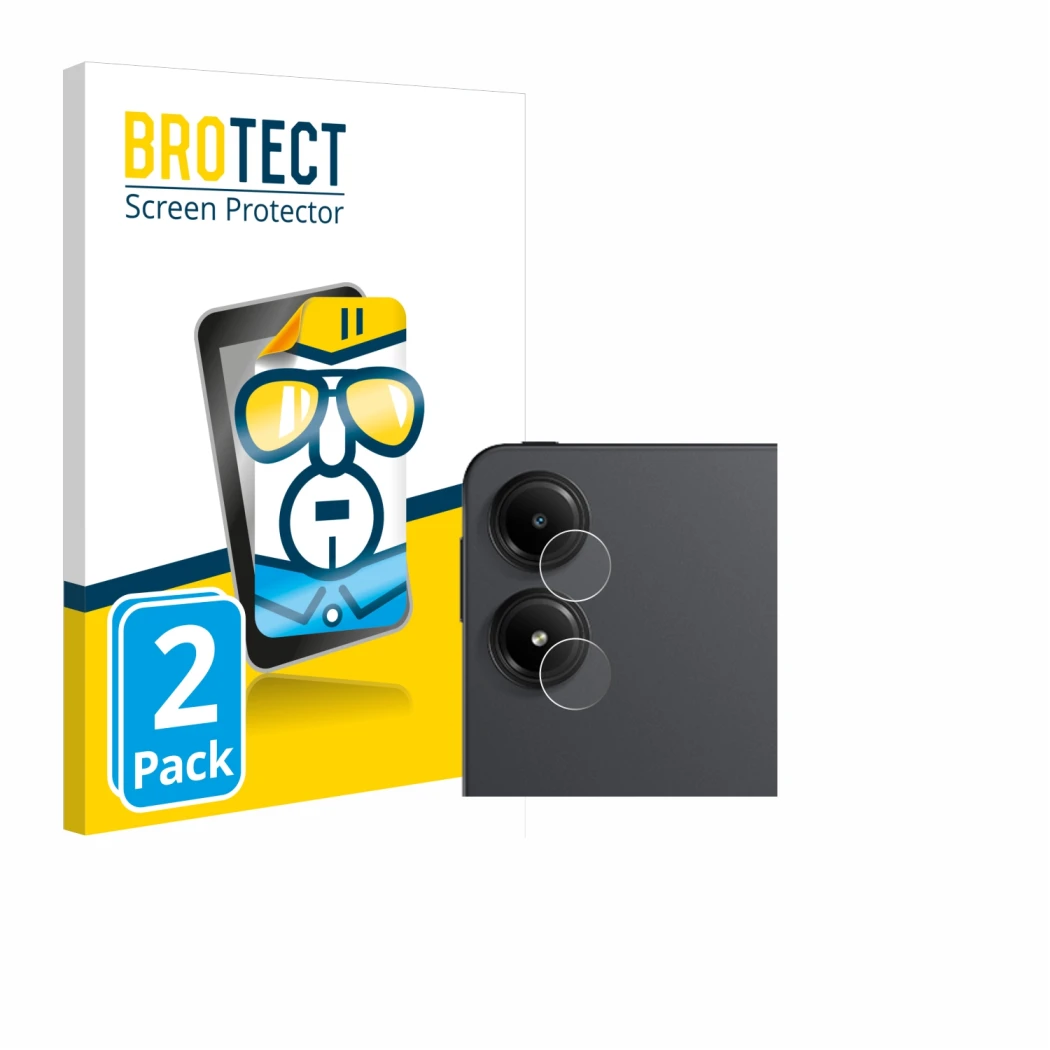 Vorderseite einer Produktverpackung mit dem Markenlogo BROTECT. Daneben ist das Gerät Xiaomi Redmi Pad Pro (NUR Kameraschutz)