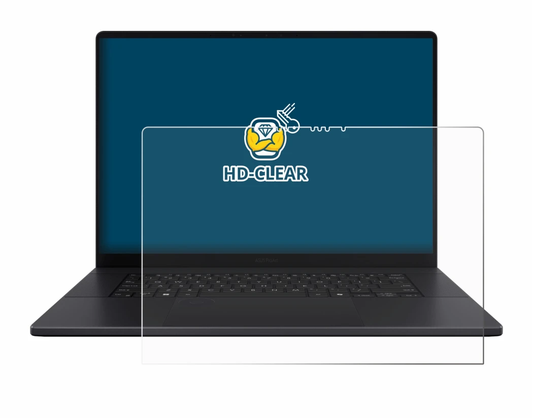 Abbildung des Geräts ASUS ProArt P16 mit einer Vielzahl des Displayschutzes.