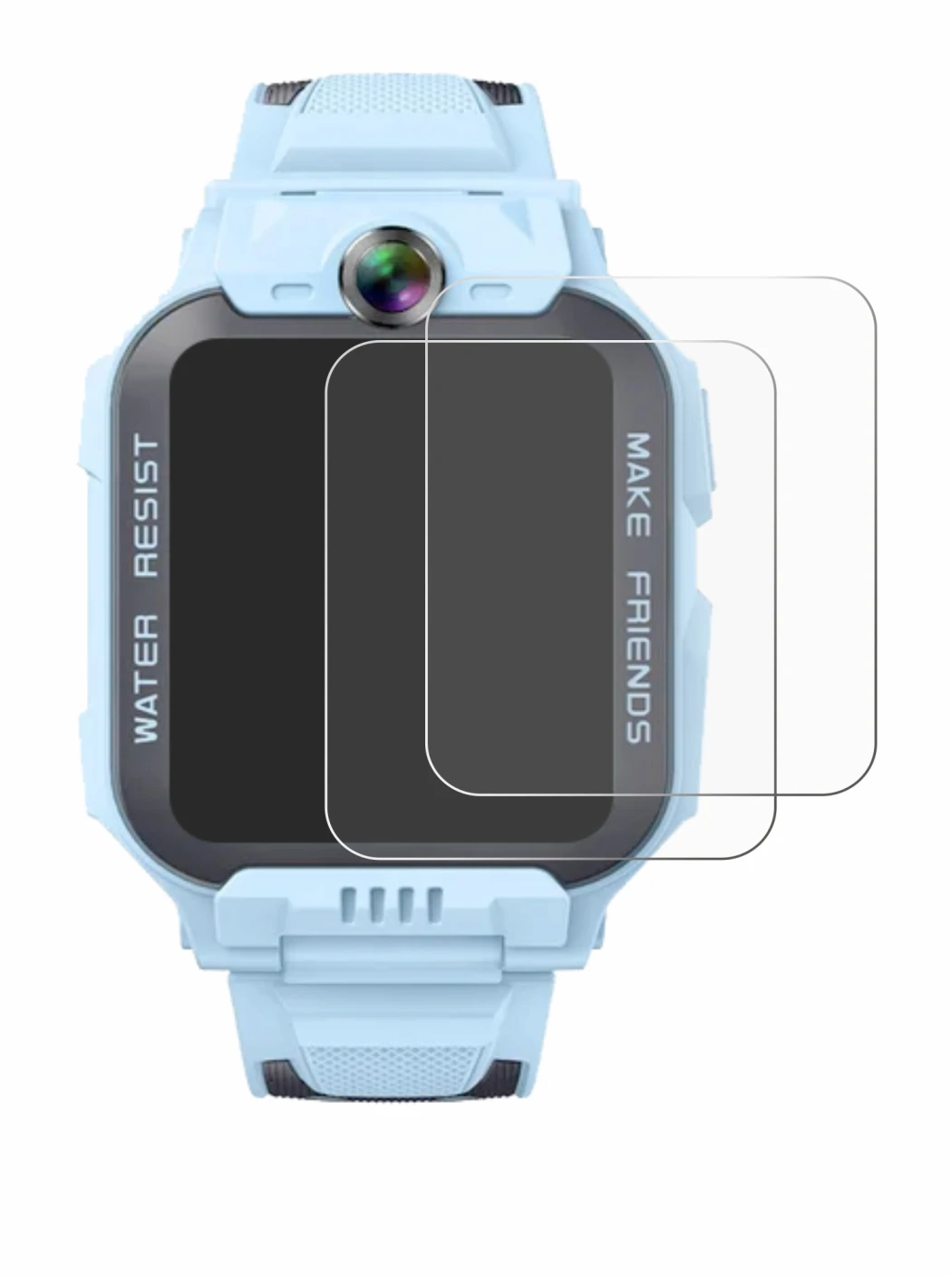 Abbildung des Geräts Imoo Watch Phone Z7 mit einer Vielzahl des Displayschutzes.
