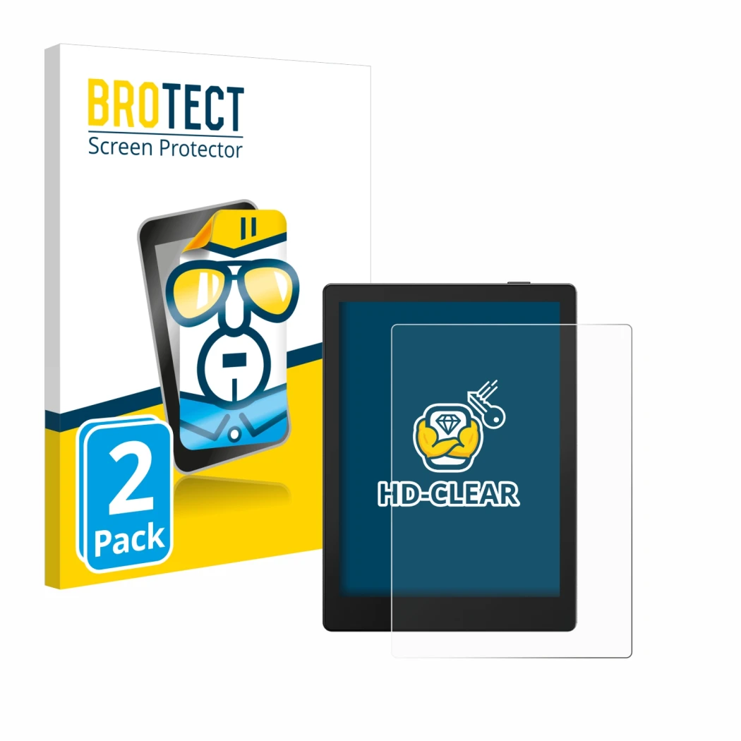 Vorderseite einer Produktverpackung mit dem Markenlogo BROTECT. Daneben ist das Gerät Boox Go 6 mit dem zugehörigen Displaysch