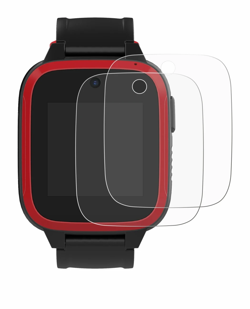 Abbildung des Geräts Xplora Let's Go mit einer Vielzahl des Displayschutzes.