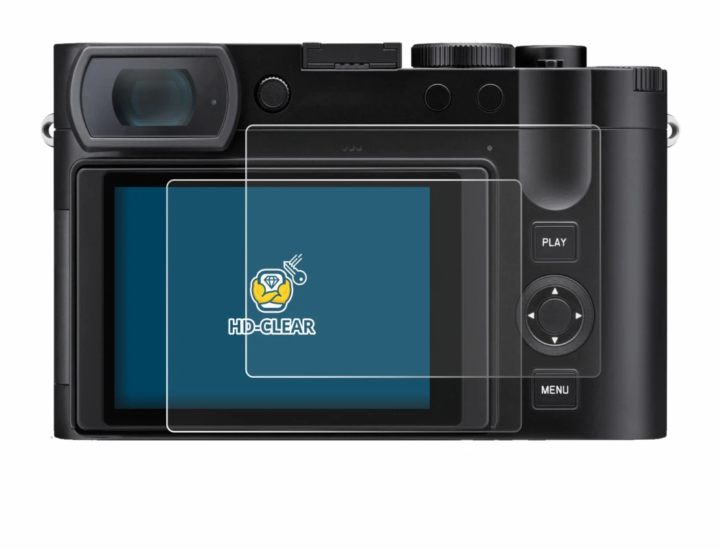 Abbildung des Geräts Leica Q3 43 mit einer Vielzahl des Displayschutzes.