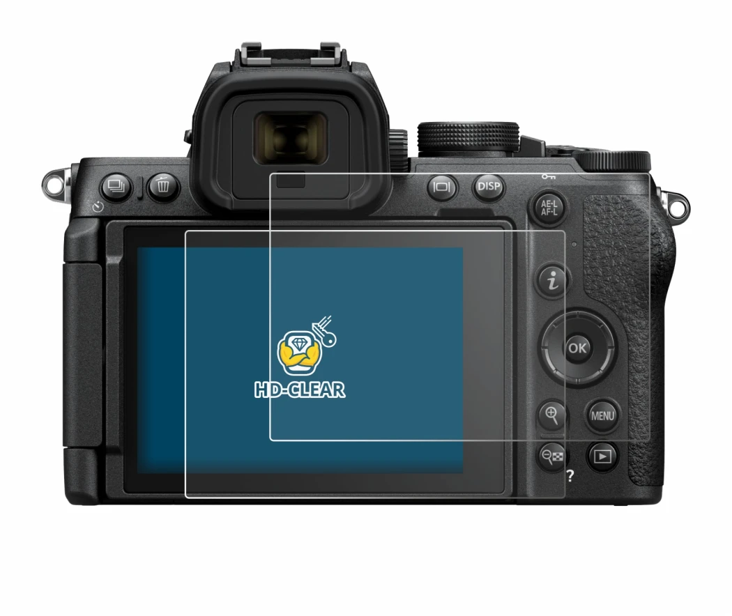 Abbildung des Geräts Nikon Z50 II mit einer Vielzahl des Displayschutzes.