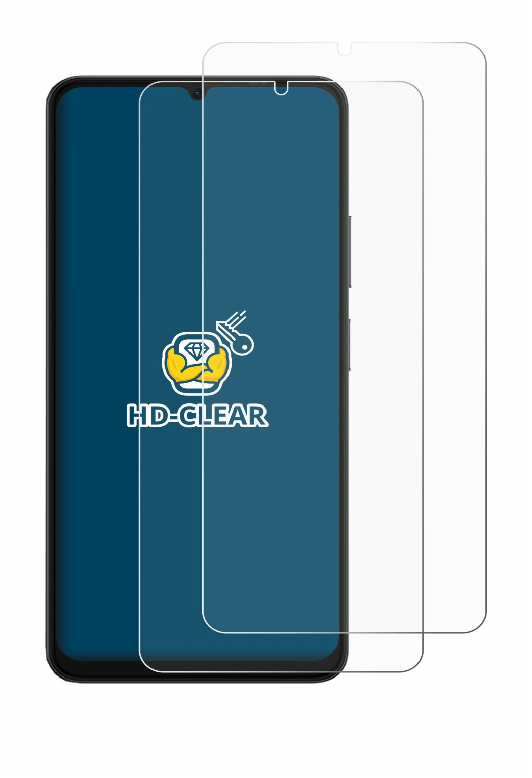 Abbildung des Geräts Ulefone Note 20 Pro mit einer Vielzahl des Displayschutzes.