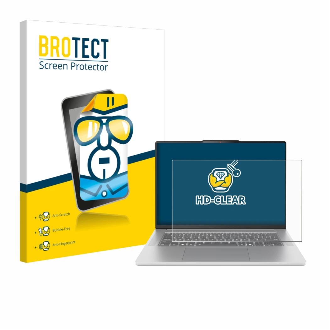 Vorderseite einer Produktverpackung mit dem Markenlogo BROTECT. Daneben ist das Gerät Lenovo IdeaPad Slim 5 Gen 10 15