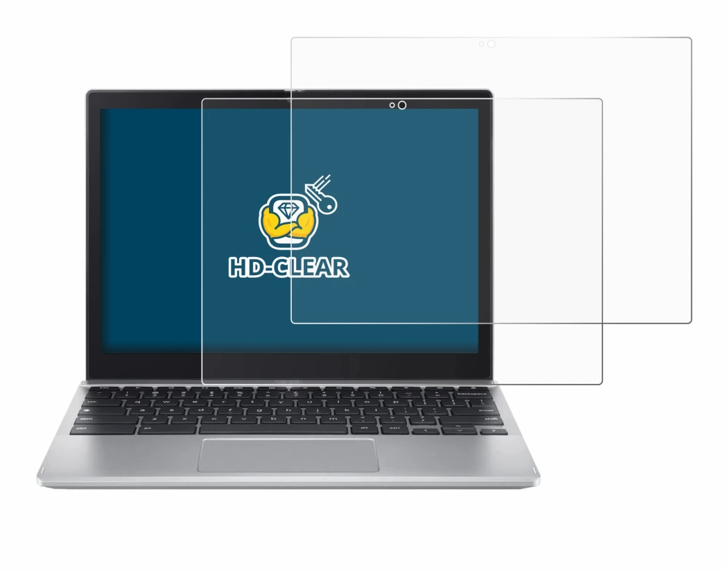 Abbildung des Geräts Acer Chromebook Spin 312 mit einer Vielzahl des Displayschutzes.