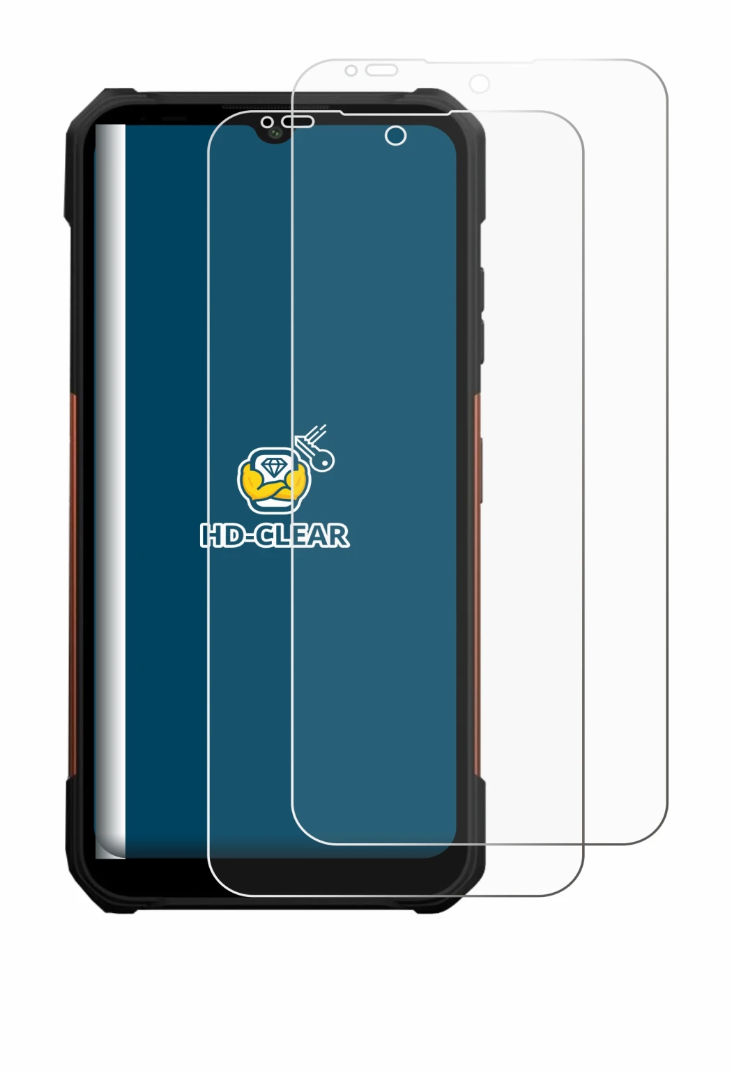 Abbildung des Geräts myPhone Hammer Construction 2 Thermal 5G mit einer Vielzahl des Displayschutzes.