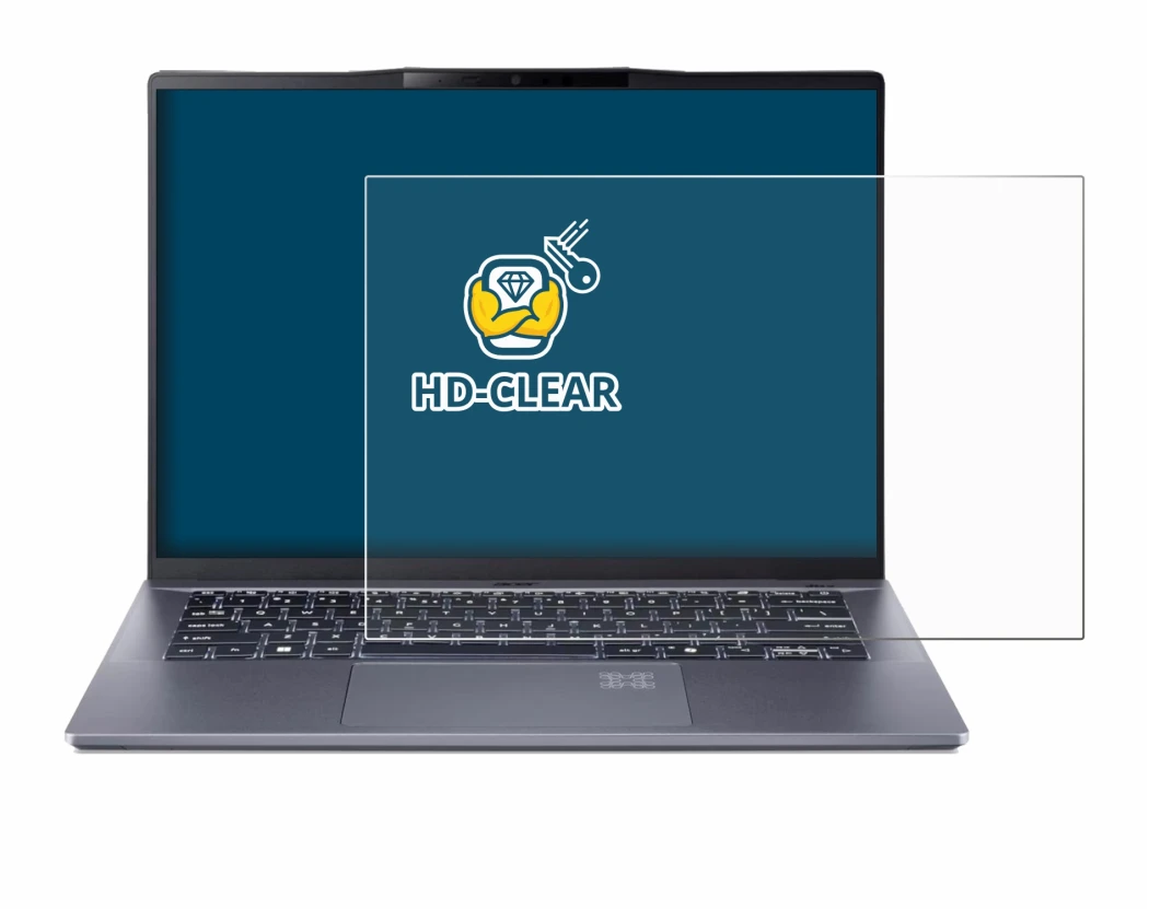 Abbildung des Geräts Acer Swift Go 14 AI mit einer Vielzahl des Displayschutzes.