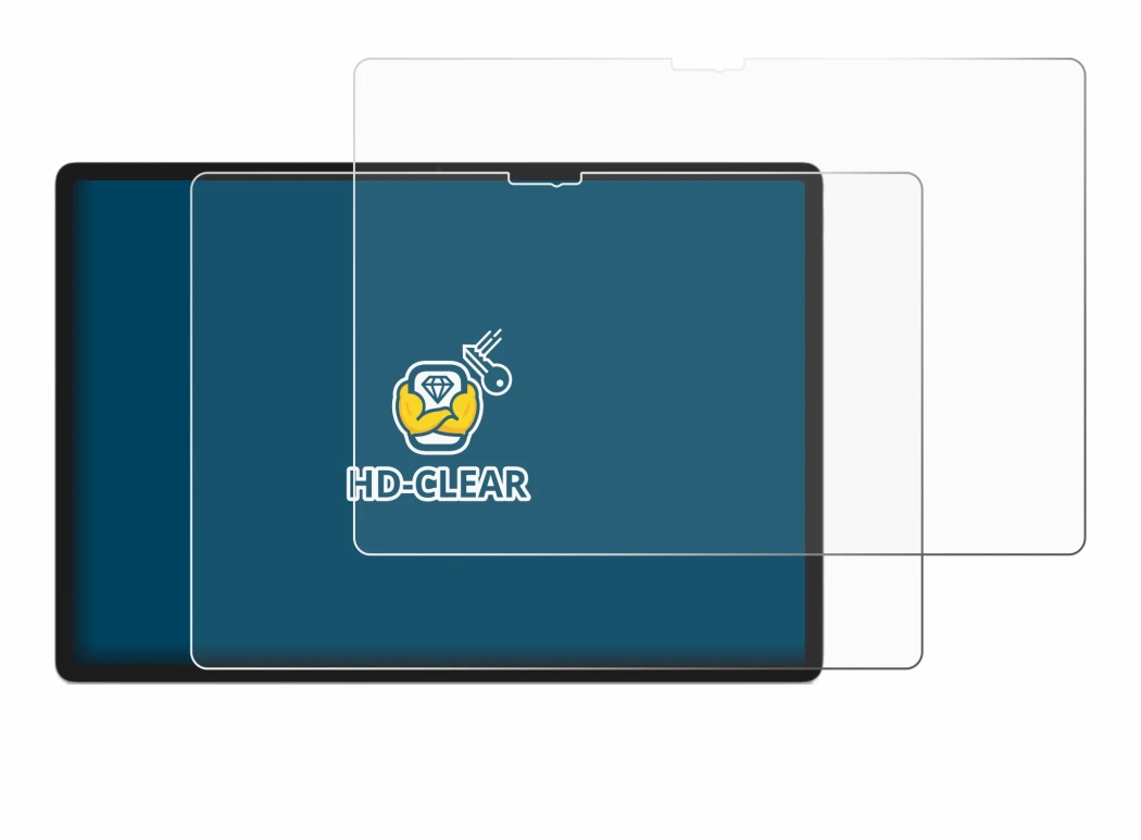 Abbildung des Geräts Lenovo Yoga Tab 2025 mit einer Vielzahl des Displayschutzes.