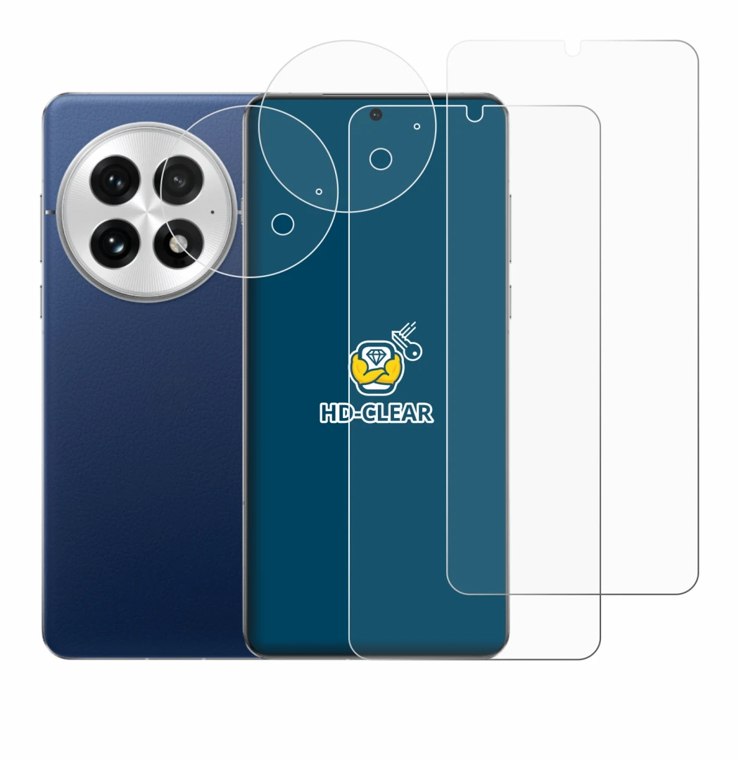 Abbildung des Geräts OnePlus 13 (Display+Kamera) mit einer Vielzahl des Displayschutzes.