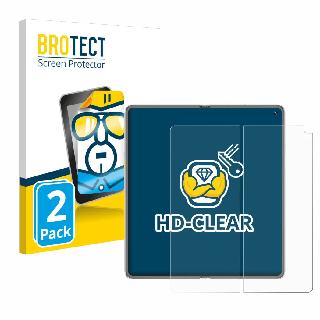 Vorderseite einer Produktverpackung mit dem Markenlogo BROTECT. Daneben ist das Gerät Huawei Mate X6 (Inneres Display) mit dem