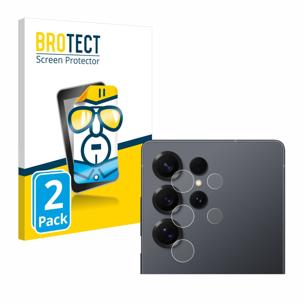 Vorderseite einer Produktverpackung mit dem Markenlogo BROTECT. Daneben ist das Gerät Samsung Galaxy S25 Ultra Enterprise Edit