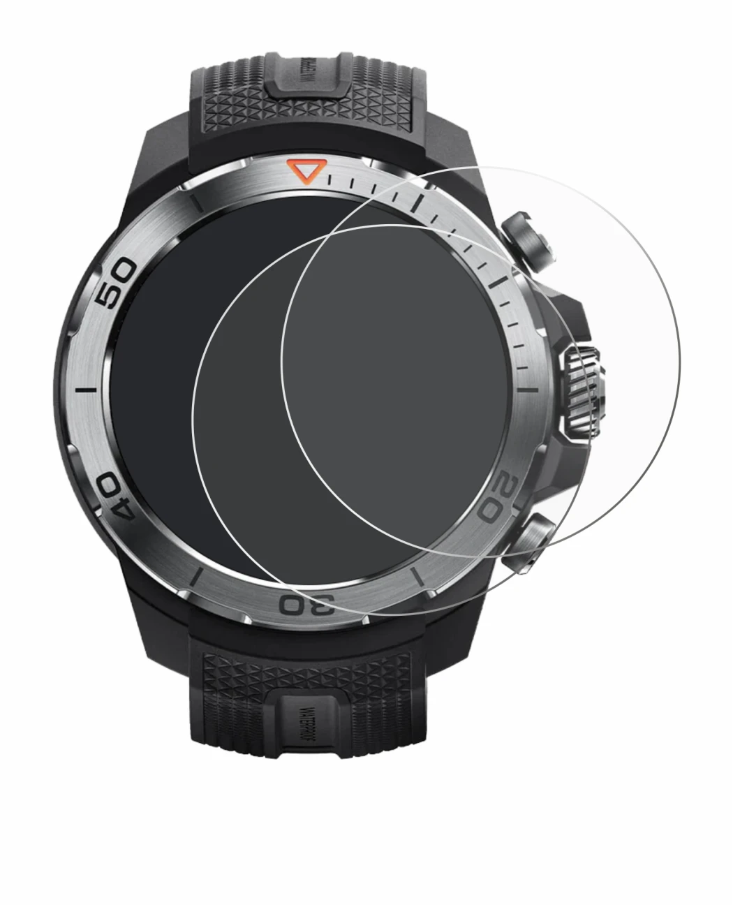 Abbildung des Geräts Xiaomi Mibro GS Explorer mit einer Vielzahl des Displayschutzes.