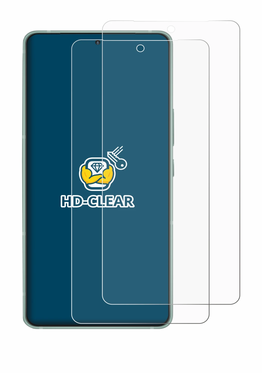 Abbildung des Geräts ASUS ZenFone 12 Ultra mit einer Vielzahl des Displayschutzes.