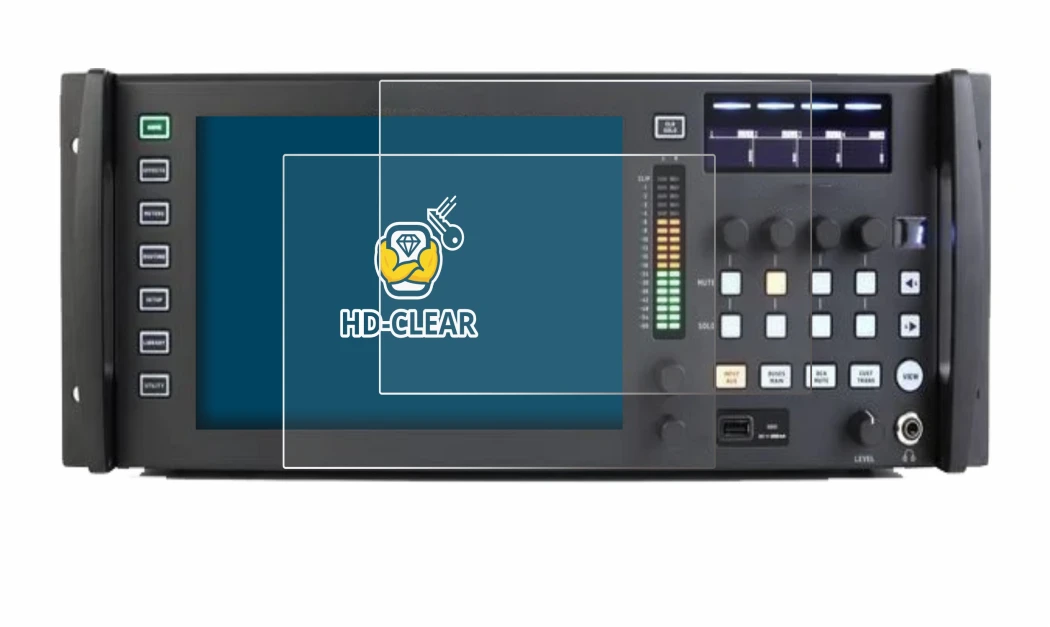Abbildung des Geräts Behringer Wing Rack mit einer Vielzahl des Displayschutzes.