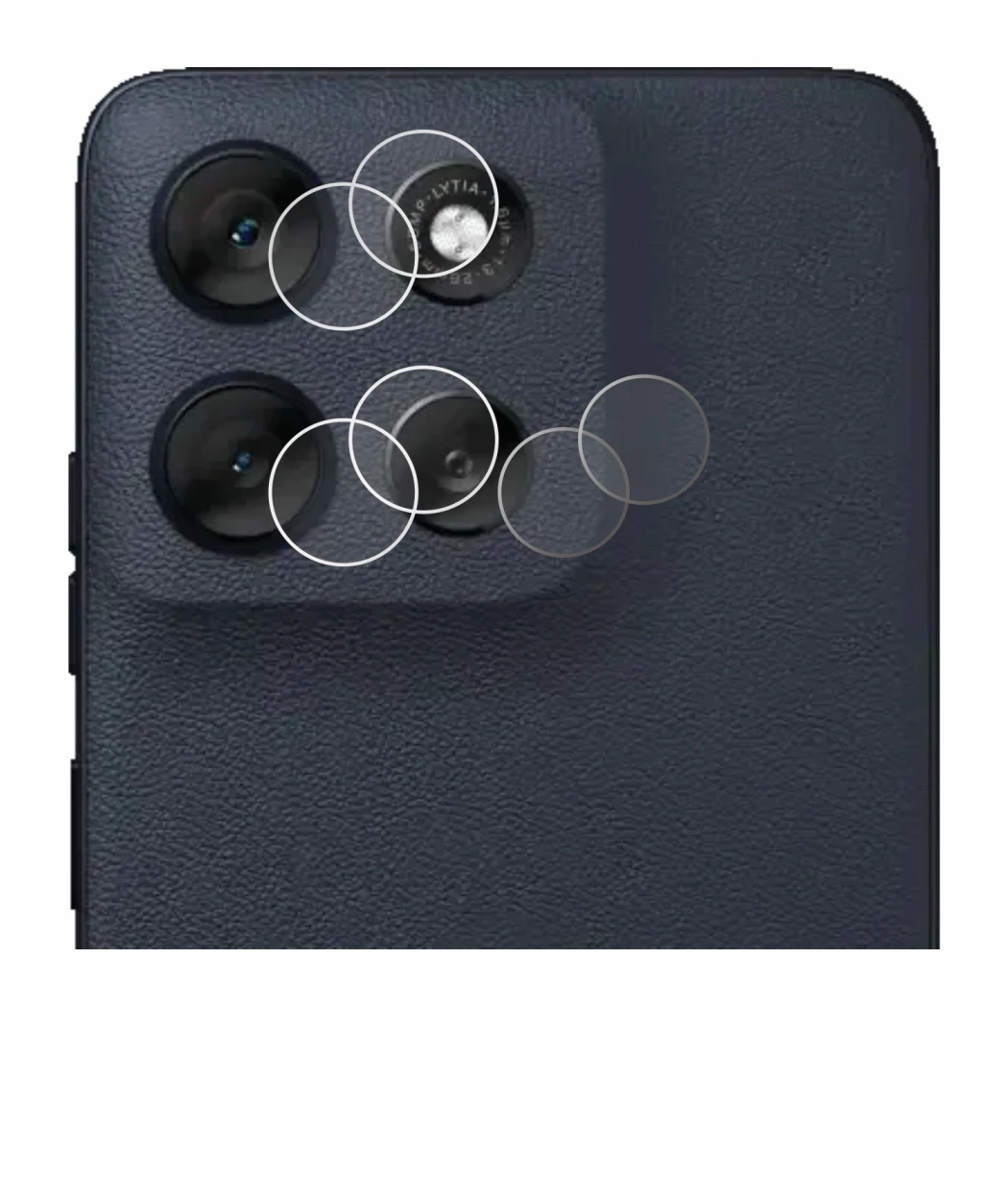 Abbildung des Geräts Motorola Moto G56 (NUR Kameraschutz) mit einer Vielzahl des Displayschutzes.