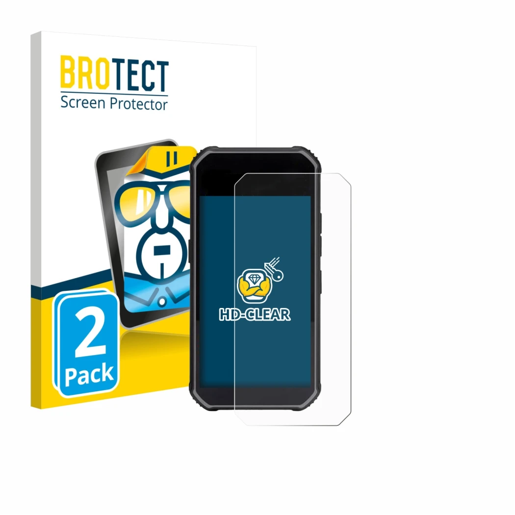 Vorderseite einer Produktverpackung mit dem Markenlogo BROTECT. Daneben ist das Gerät SkyCaddie Pro 5X mit dem zugehörigen Dis