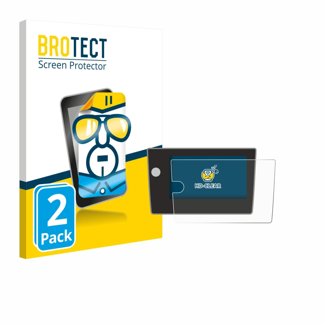 Vorderseite einer Produktverpackung mit dem Markenlogo BROTECT. Daneben ist das Gerät Volkswagen Polo Life 2024 mit dem zugehö