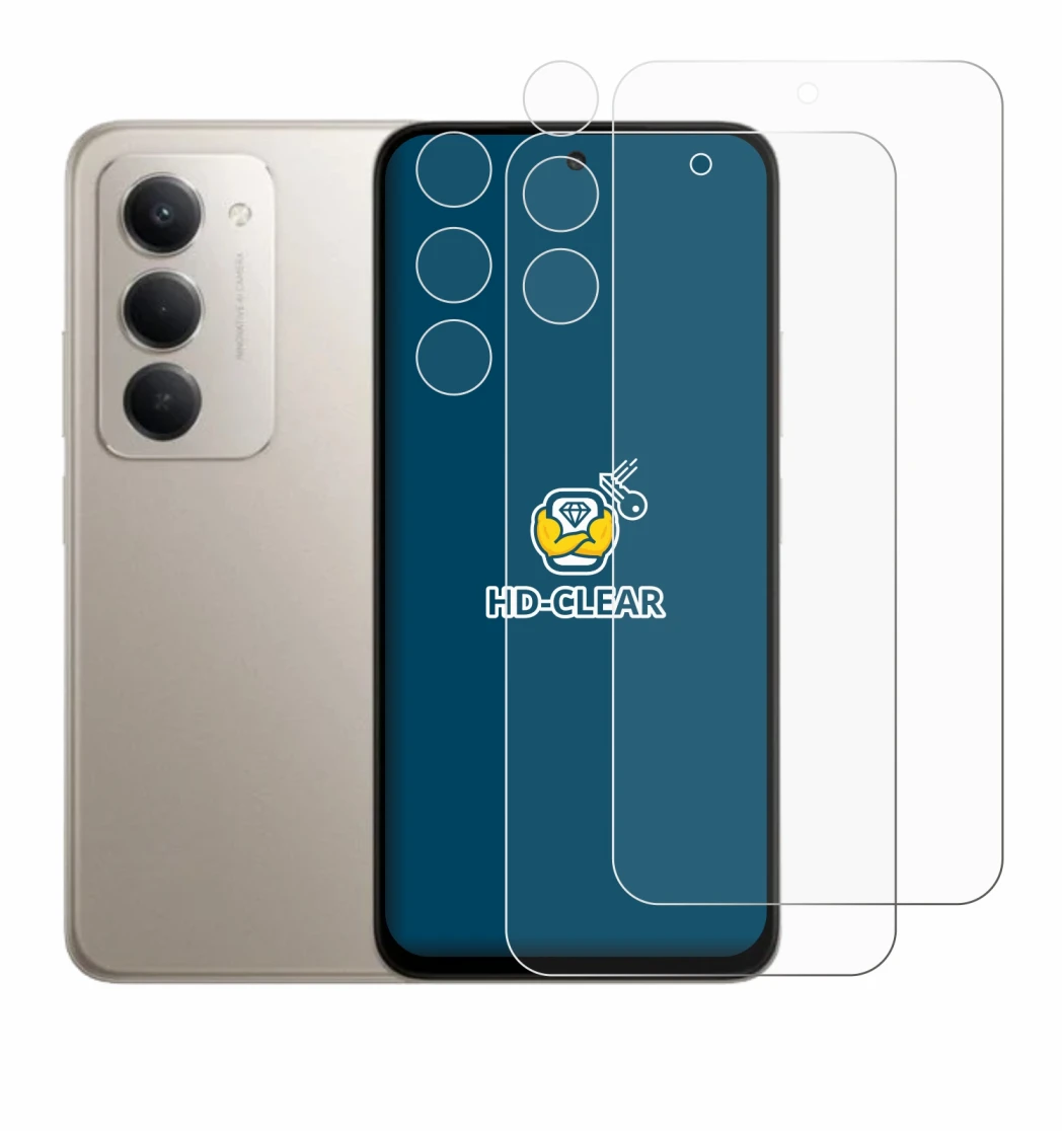 Abbildung des Geräts Xiaomi Redmi 15 (Display+Kamera) mit einer Vielzahl des Displayschutzes.