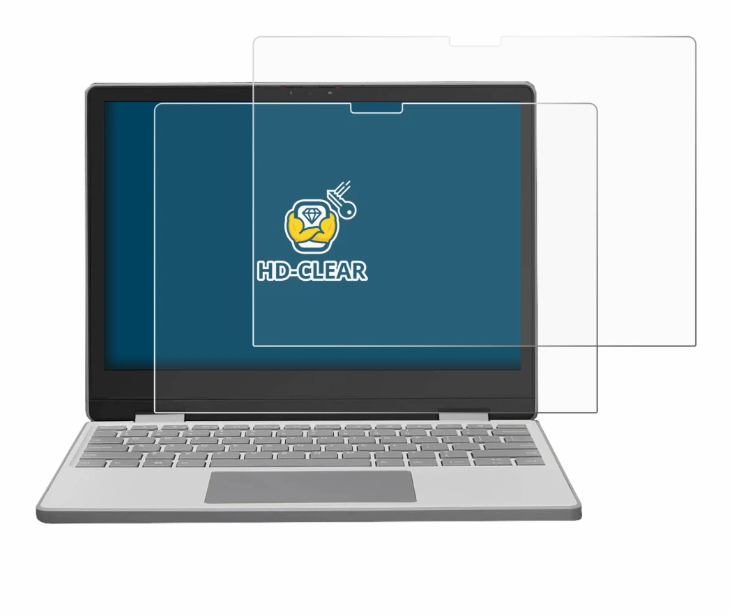 Abbildung des Geräts Framework Laptop 12 mit einer Vielzahl des Displayschutzes.