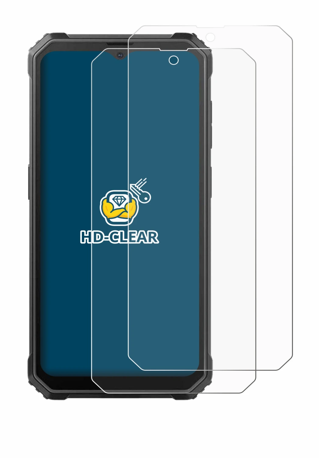 Abbildung des Geräts Blackview BV4800 SE mit einer Vielzahl des Displayschutzes.