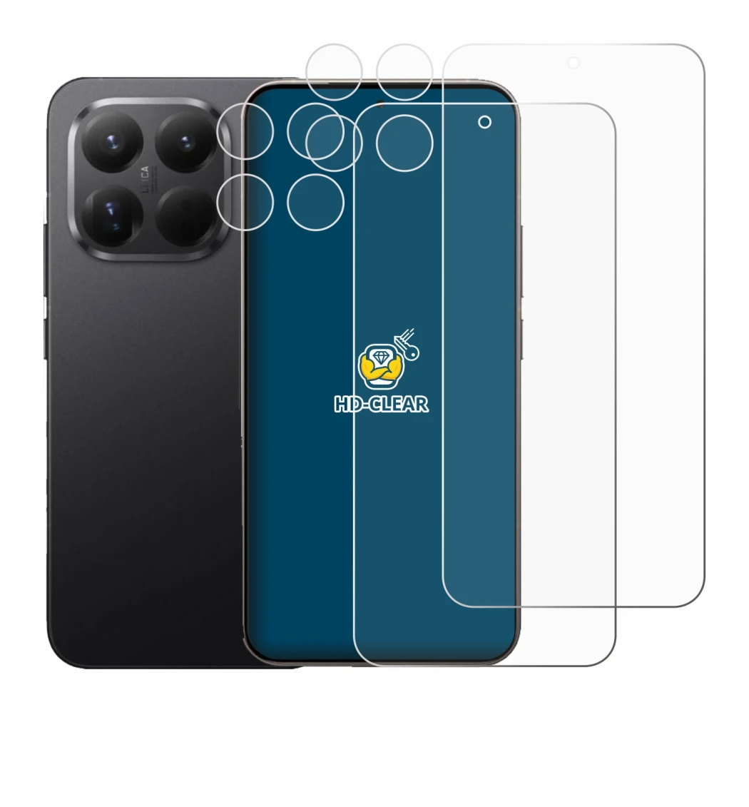 Abbildung des Geräts Xiaomi 15T Pro (Display+Kamera) mit einer Vielzahl des Displayschutzes.