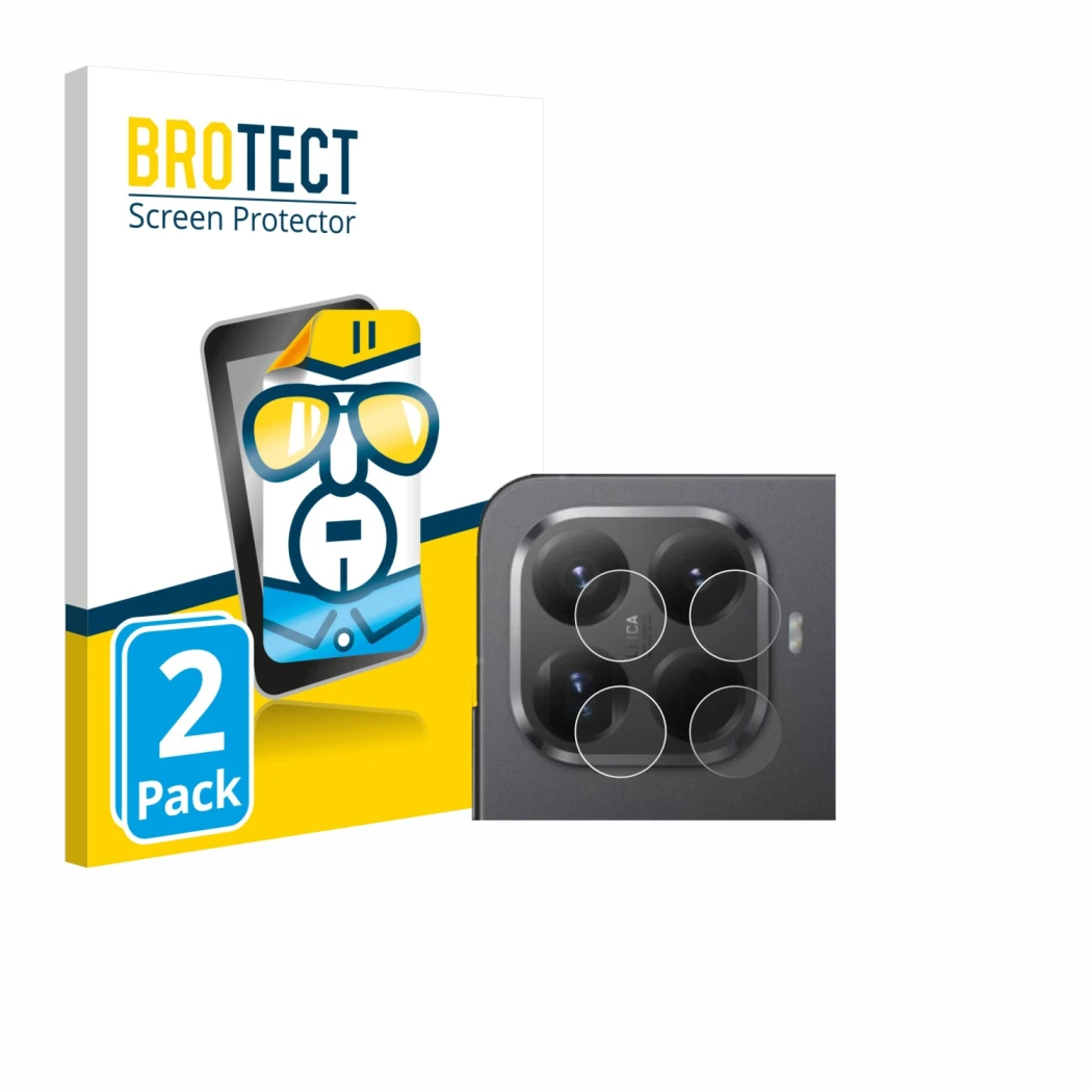 Vorderseite einer Produktverpackung mit dem Markenlogo BROTECT. Daneben ist das Gerät Xiaomi 15T Pro (NUR Kameraschutz) mit de