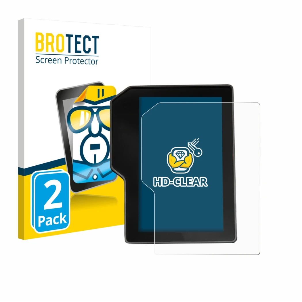 Vorderseite einer Produktverpackung mit dem Markenlogo BROTECT. Daneben ist das Gerät Yamaha Tenere 700 / Rally 2025 mit dem z