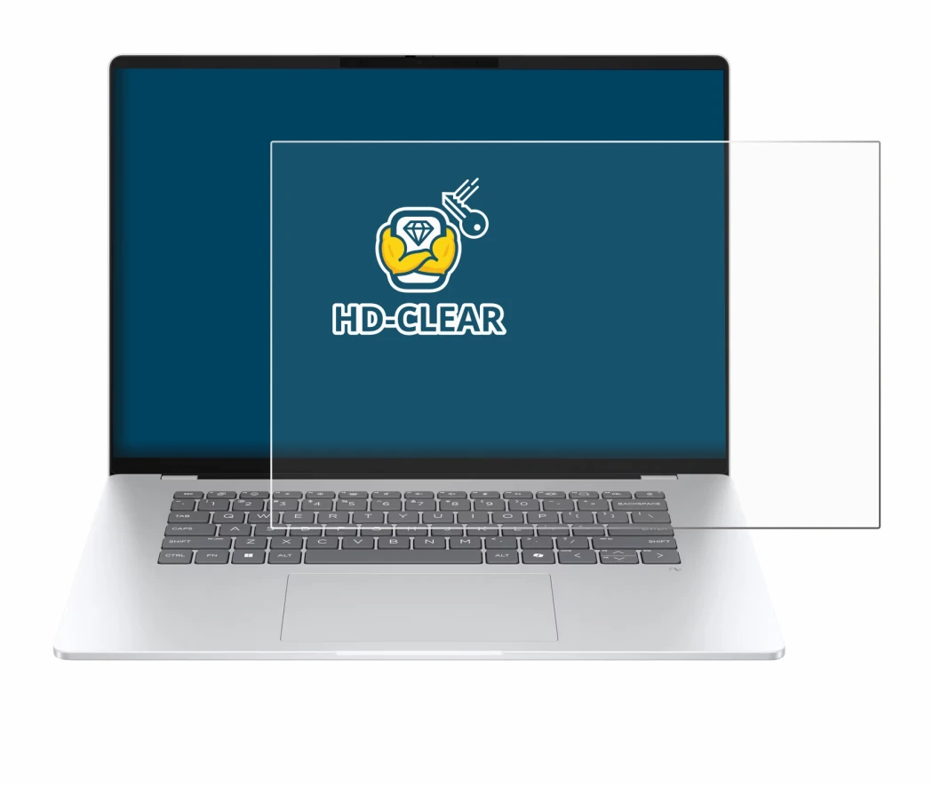 Abbildung des Geräts HP OmniBook 5 16 mit einer Vielzahl des Displayschutzes.