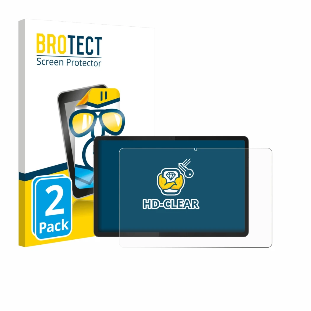 Vorderseite einer Produktverpackung mit dem Markenlogo BROTECT. Daneben ist das Gerät Lenovo Idea Tab Plus 12.1