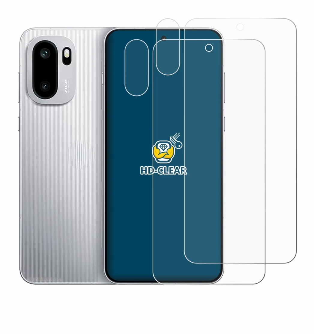 Abbildung des Geräts OnePlus 15R (Display+Kamera) mit einer Vielzahl des Displayschutzes.