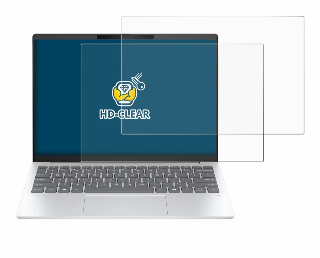 Abbildung des Geräts HP OmniBook 7 Aero 13 mit einer Vielzahl des Displayschutzes.