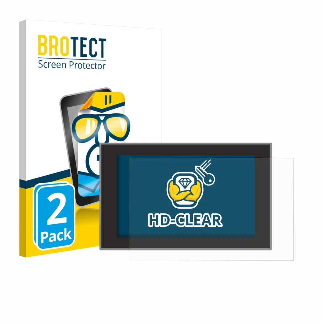 Vorderseite einer Produktverpackung mit dem Markenlogo BROTECT. Daneben ist das Gerät Dacia Bigster 2025-2026 10