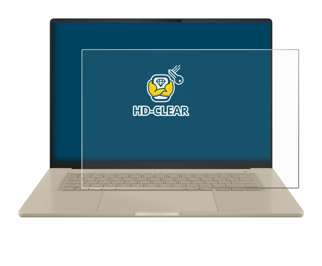 Abbildung des Geräts ASUS ZenBook A16 UX3607 mit einer Vielzahl des Displayschutzes.