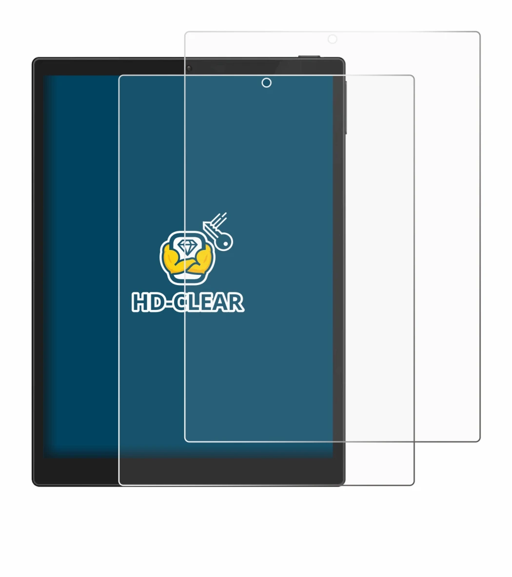 Abbildung des Geräts Hannspree Lumo 7.8 mit einer Vielzahl des Displayschutzes.