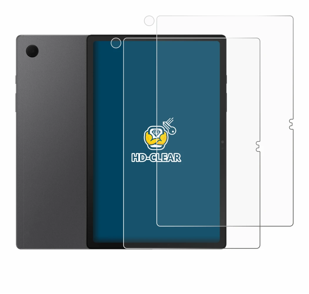 Abbildung des Geräts Samsung Galaxy Tab A8 (Display+Kamera) mit einer Vielzahl des Displayschutzes.